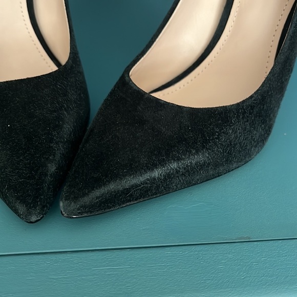 H&M Black Suede Leather Stiletto Heel Pointed Toe Classic Pump - Picture 5 of 5
